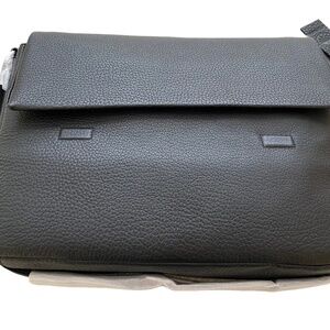 ECCO Mads Messenger Laptop Bag Case Cow Topgrain Leather Black